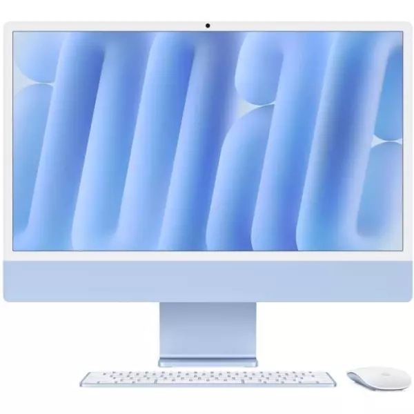 Apple iMac 24 ecran retina 4,5K 256Go SSD 16Go RAM Puce M4 CPU 8 coeurs GPU 8 coeurs Bleu (2024)