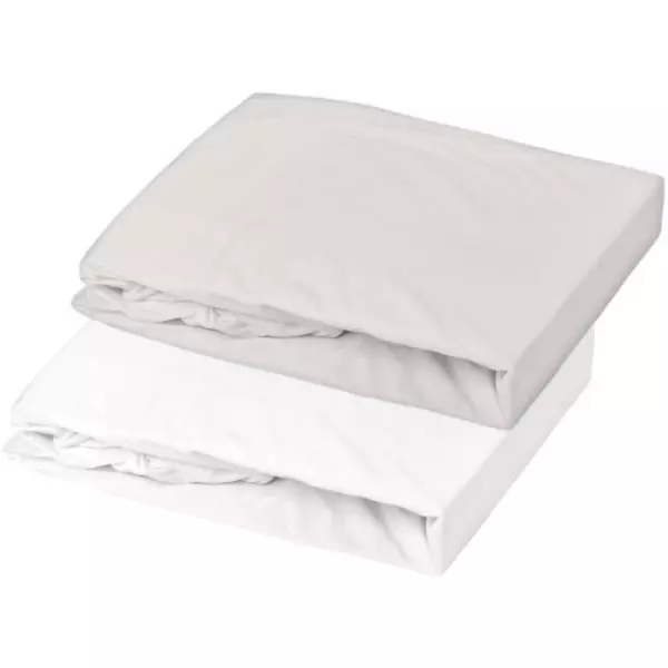 Lot de 2 Draps housse - DOMIVA - Jersey - 70x140 cm - Blanc/perle