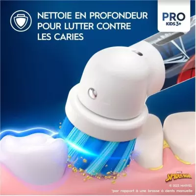 Brosse a dents électrique Oral-B Pro Kids 1 Manche Marvel Spider-Man,