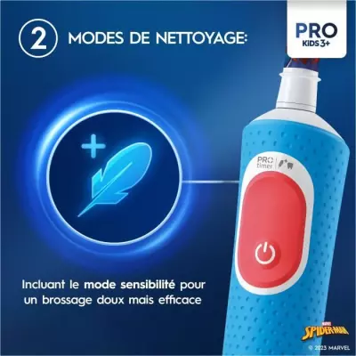 Brosse a dents électrique Oral-B Pro Kids 1 Manche Marvel Spider-Man,