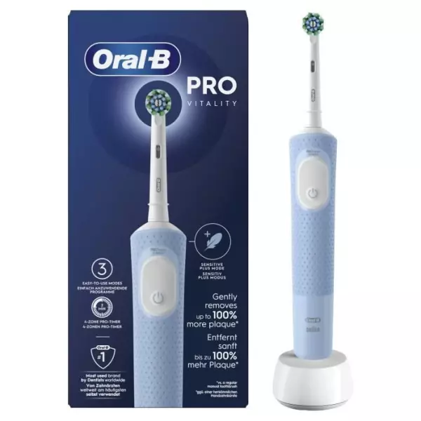 Brosse a dents électrique ORAL-B Vitality Pro - Bleue - 3 modes de brossage - Brossette incluse