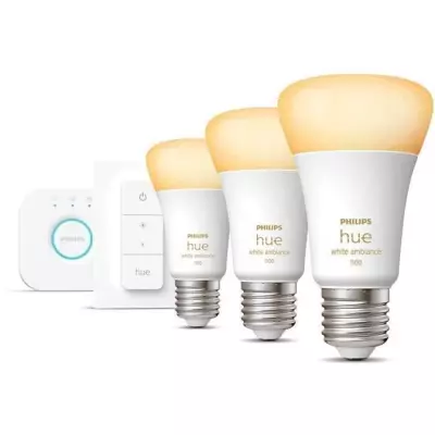 PHILIPS Hue White Ambiance Kit de démarrage ampoule LED connectée -