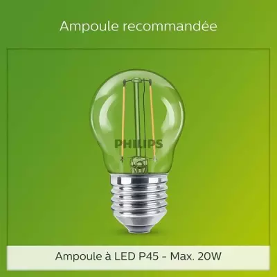 Borne extérieure PHILIPS Utrecht - Métal - LED - 1x20W - Gris - Cont