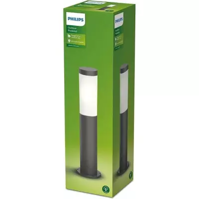 Borne extérieure PHILIPS Utrecht - Métal - LED - 1x20W - Gris - Cont