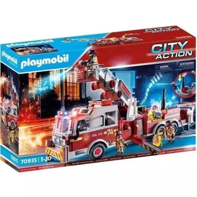 PLAYMOBIL 70935 Camion de pompiers avec échelle, City Action, Les pom