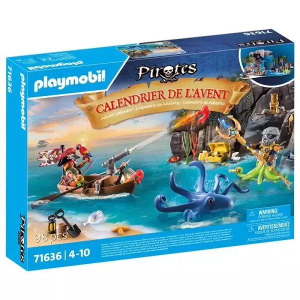 PLAYMOBIL 71636 Calendrier l'Avent Pirate, 24 surprises, 98 pieces, Des 4 ans