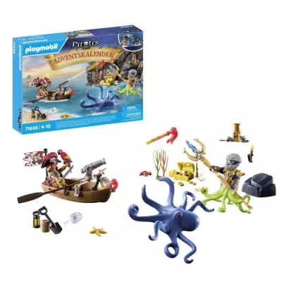 PLAYMOBIL 71636 Calendrier l'Avent Pirate, 24 surprises, 98 pieces, De