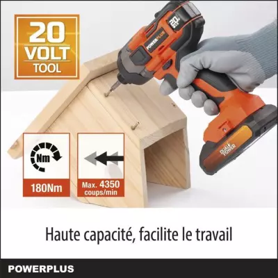 Visseuse a choc sans fil 20V 180Nm - DUAL POWER POWDP20100 - Livrée s