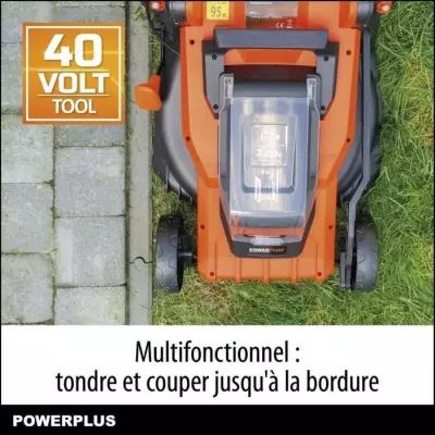 Tondeuse a Gazon sur Batterie 40V Dual Power POWDPGLWS2 - 420mm Ø, Sa