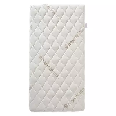 Matelas Bébé Coton Bio - 60x120x10 cm - 100% Coton - Déhoussable -