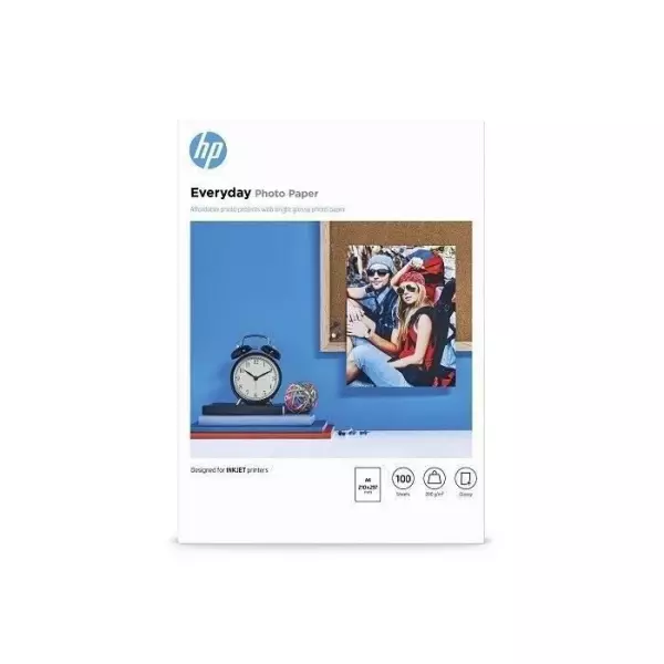 Papier photo brillant HP Everyday - 100 feuilles/A4/210 x 297 mm - Polyvalent 200 g/m²