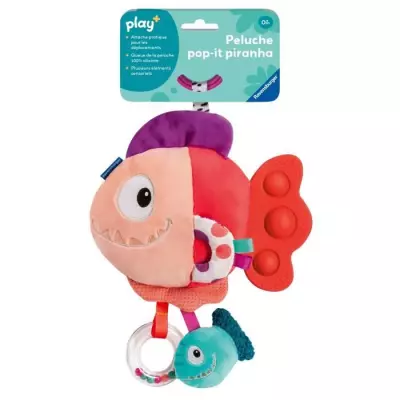 Ravensburger play+, Peluche pop-it - Piranha rouge , 6-36 mois, Premie