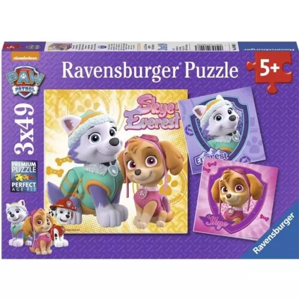 PAT' PATROUILLE Puzzles 3x49 pieces - Charmantes chiennes - Ravensburger - Enfant des 5 ans