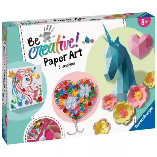 Be Creative Paper Art Maxi Origami, Pliage 3D, Quilling, 9 réalisations, Création objets, Loisir créatif, Des 8 ans – 18236