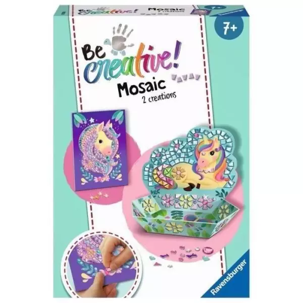 Coffret Mosaique Licorne Ravensburger - Décoration facile pour enfants des 7 ans - Bleu - Multicolore