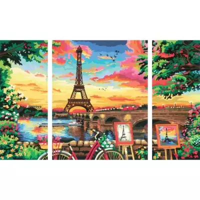 CreArt Paris format triptyque 80x50cm - Peinture par numéros – Des