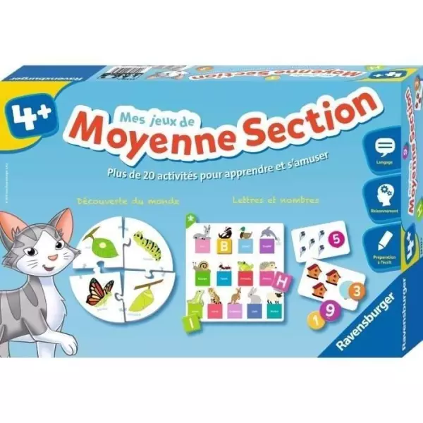 Mes jeux de moyenne section - Coffret complet éducatif - 20 activités programme 2e année maternelle - Ravensburger - Des 4 an