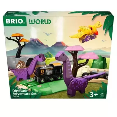 BRIO Circuit Aventure Dinosaure 21 pieces - Action de Jeu sans Pile -