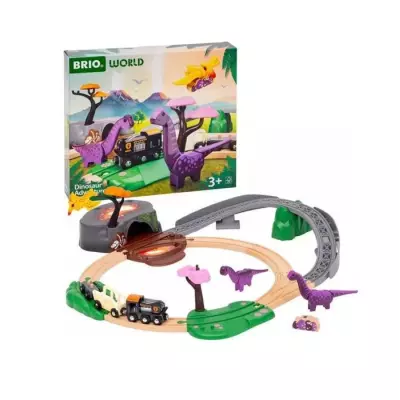 BRIO Circuit Aventure Dinosaure 21 pieces - Action de Jeu sans Pile -