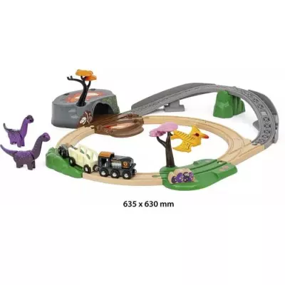 BRIO Circuit Aventure Dinosaure 21 pieces - Action de Jeu sans Pile -