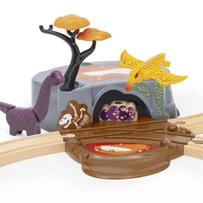 BRIO Circuit Aventure Dinosaure 21 pieces - Action de Jeu sans Pile -