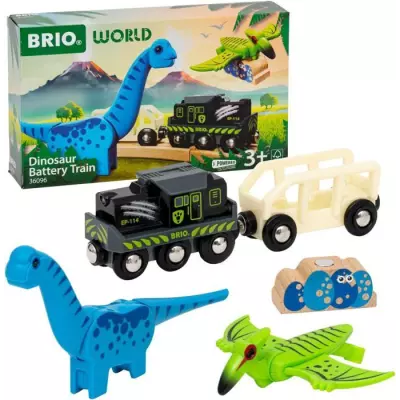 Brio Train a Piles Dinosaure - Train électrique - Dinosaure Inclus -