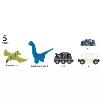 Brio Train a Piles Dinosaure - Train électrique - Dinosaure Inclus -