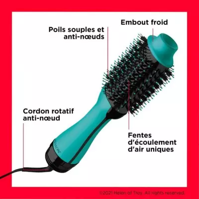 Brosse sechante volumisante REVLON Teal Blue - Technologie ionique - 2