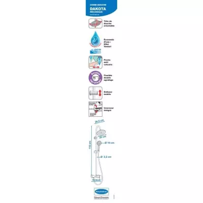 ROUSSEAU Colonne de douche avec robinet mitigeur mécanique Dakota