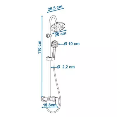 ROUSSEAU Colonne de douche avec robinet mitigeur mécanique Dakota