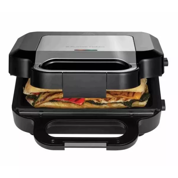 Appareil a sandwich 3 en 1 - Russell Hobbs 26810-56 - 750 W - 3 plaques amovibles - Noir mat / Acier