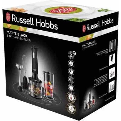 Mixeur Plongeant 3-en-1 - RUSSELL HOBBS - Matte Black 24702-56 - 500 W