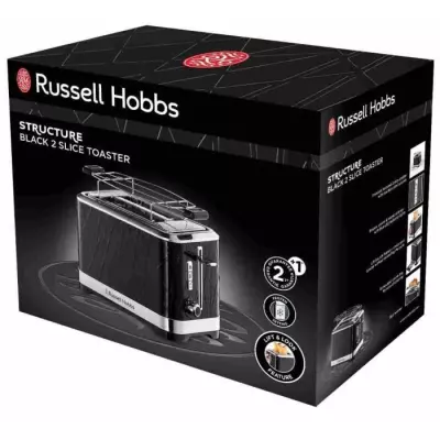 Grille-Pain - RUSSELL HOBBS - Structure Noir - 1500 W - Fentes extra l