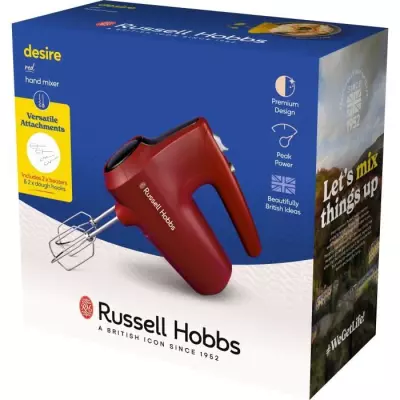 Batteur a main - RUSSEL HOBBS - Desire Red - 185 W - 5 vitesses - Roug