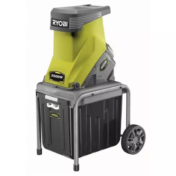 RYOBI - Broyeur de végétaux 2500 W - plateau porte-couteaux - capacité broyage 45 mm - ratio de broyage 10:1 - bac 40 L - RSH