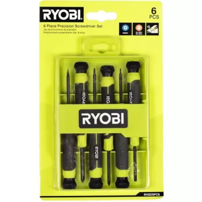 Jeu de 6 tournevis de précision - RYOBI - SL1, SL2, SL3, PH1, PH0, SL