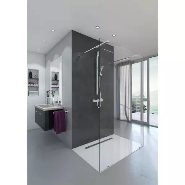 Paroi de douche en kit AURYS BALTIQUE CLAIRE - Verre Timeless 8 mm trempé by Saint-Gobain - L.140 cm x H.198 cm