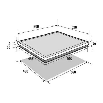 Table de Cuisson Induction SAUTER - 4 foyers - L60 x P51cm - SPI4664B