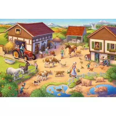 Puzzle Une ferme joyeuse - 40 pcs - SCHMIDT SPIELE - Animaux - Enfant