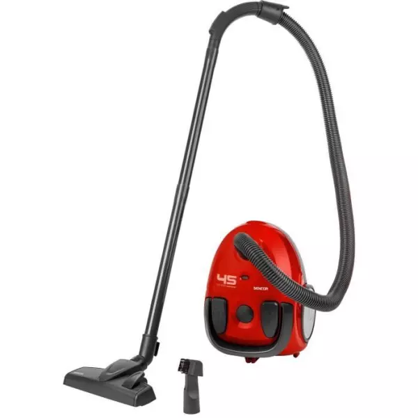 Aspirateur traîneau avec sac - SENCOR - SVC 45RD-EUE3 - Moteur ECO 850 W - 79 dBA - 1,5 L - Rouge