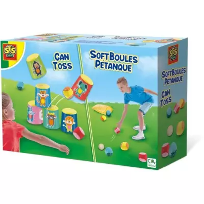 SES CREATIVE - Chamboule-tout et boules de pétanque molles en plastiq