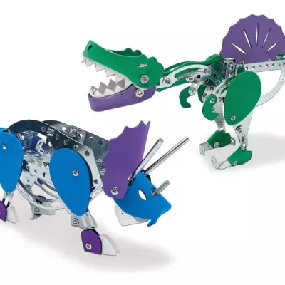 Kit de construction de dinosaures en métal - Tricératops et spinosau