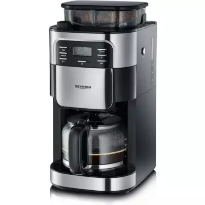 SEVERIN 4810 Cafetiere filtre avec broyeur intégré - Noir et inox -