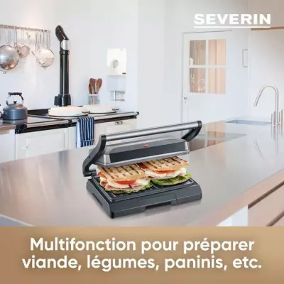 SEVERIN KG2394 Gril multifonction compact : viande - paninis - légume