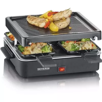 SEVERIN Raclette Gril 4 personnes compacte, facile a ranger, idéal po