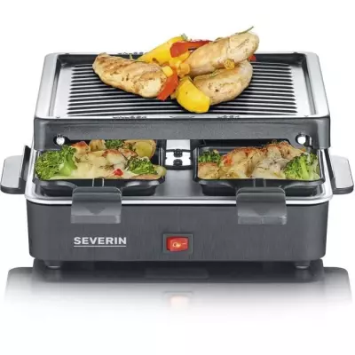 SEVERIN Raclette Gril 4 personnes compacte, facile a ranger, idéal po