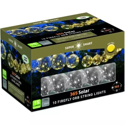 Guirlande solaire Firefly Orbes 365 - SMARDTV - 10 boules lumineuses d