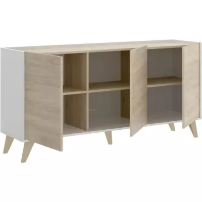 Ensemble meuble TV table basse buffet NESS - Mélaminé - Style scandi