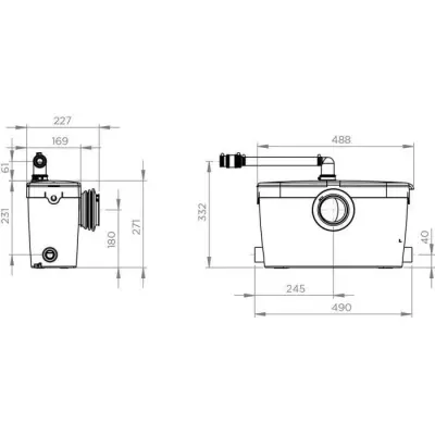 Pompe de relevage eaux usées avec 4 entrées SFA Saniaccess 3