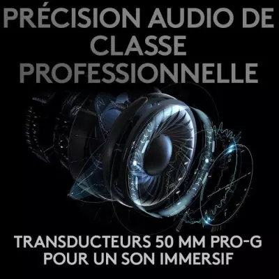 Casque gamer - Sans fil - Logitech G - Pro X - Avec micro - Noir